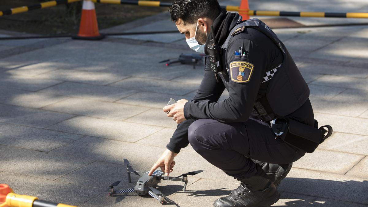 La utilización de drones ha sido uno de los avances de la Policía Local de València.