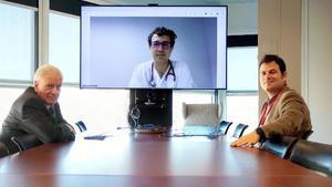 Los doctores Valentín Fuster, Xavier Rosselló y Borja Ibáñez
