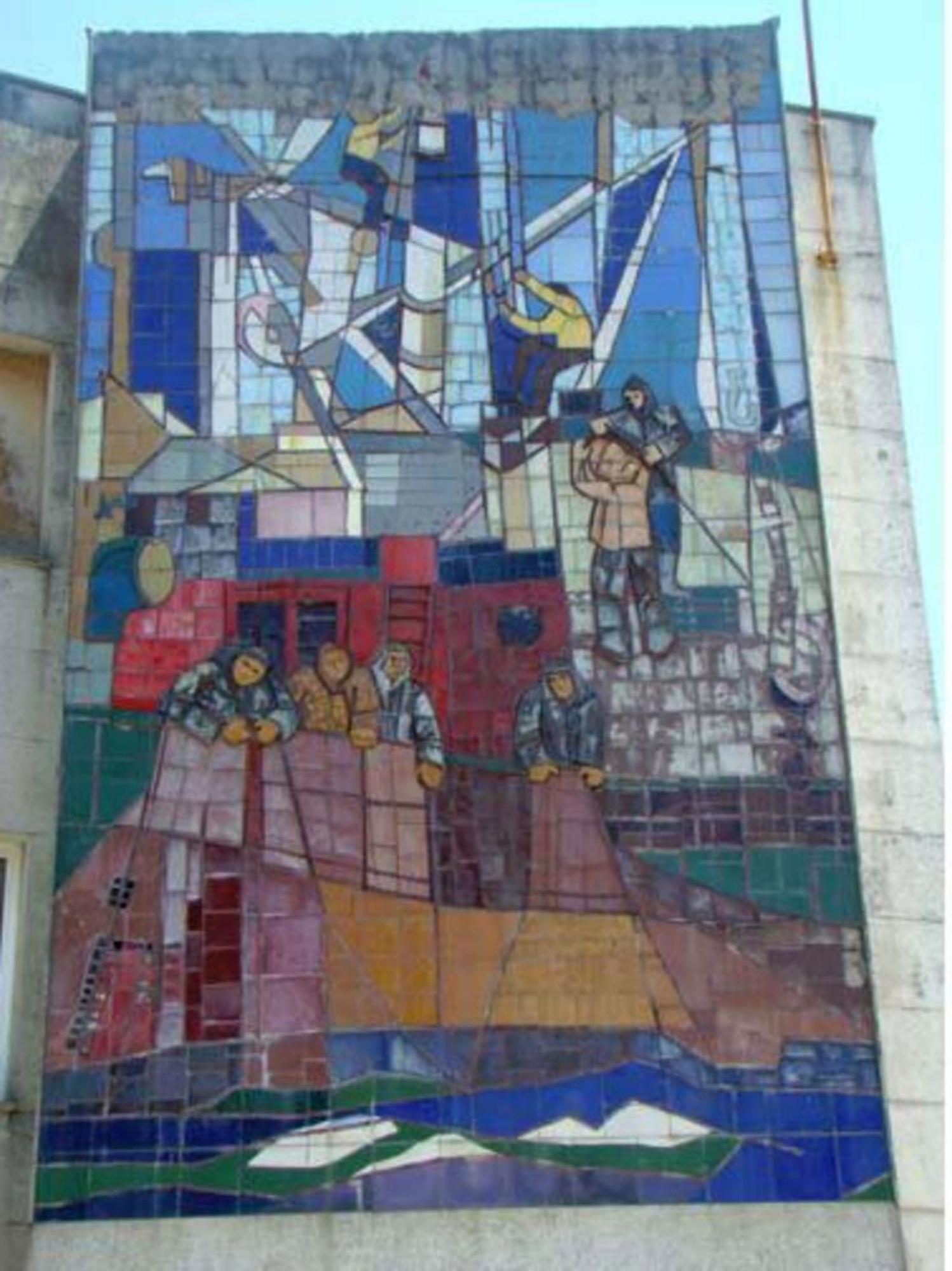 Mural de la derribada Casa del Mar de Cangas.   | // SANTOS ÁLVAREZ