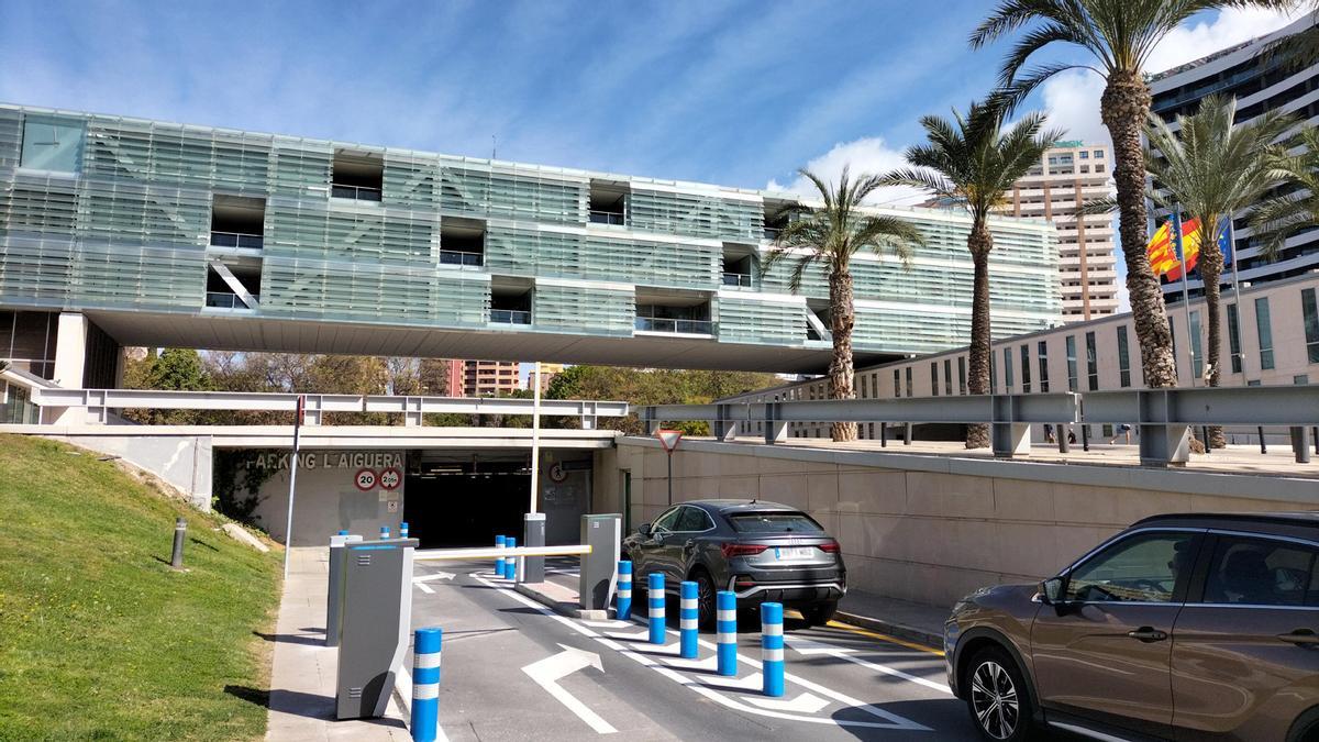 La entrada del parking de l'Aigüera de Benidorm con los nuevos accesos.