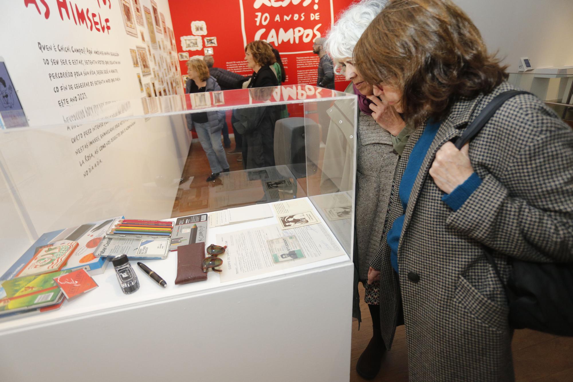 Inaugurada en la Fundación Luís Seoane la exposición sobre la obra del humorista gallego Chichi Campos