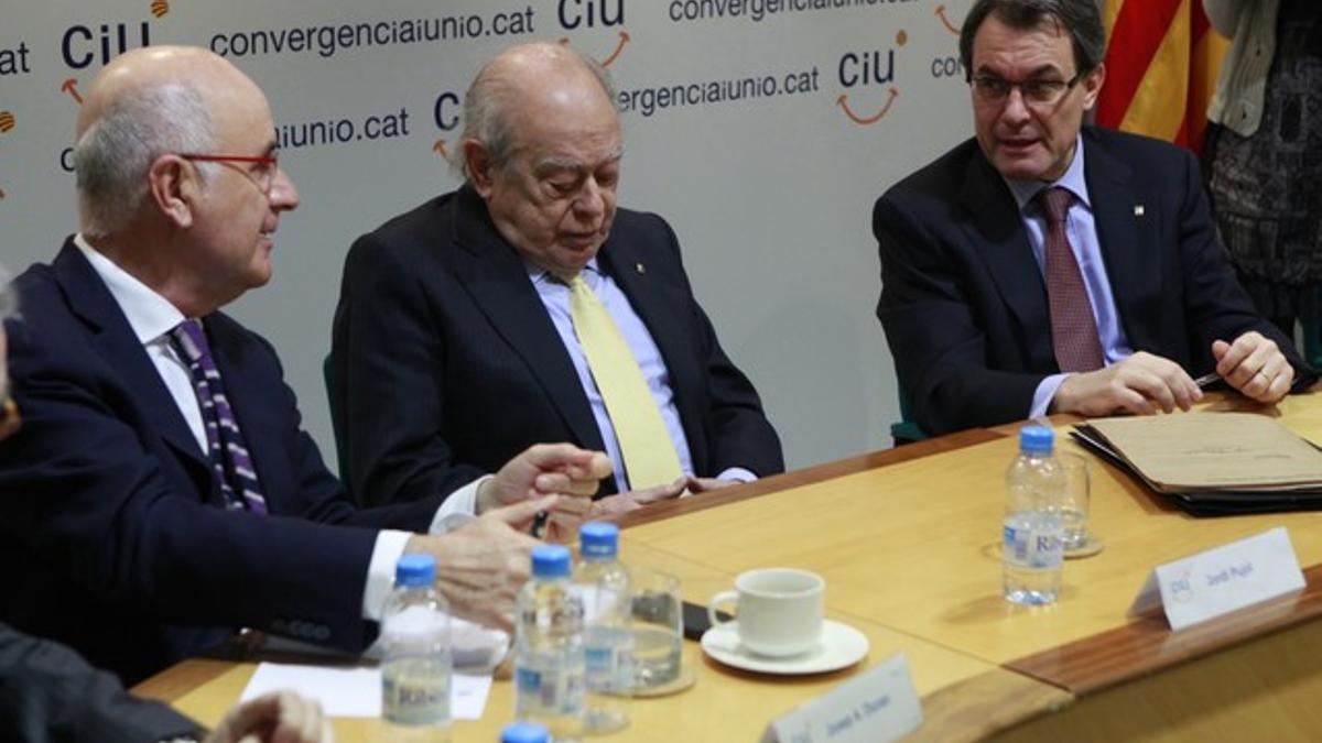 Reunión de la ejecutiva de CiU, con Duran Lleida, Pujol y Mas.