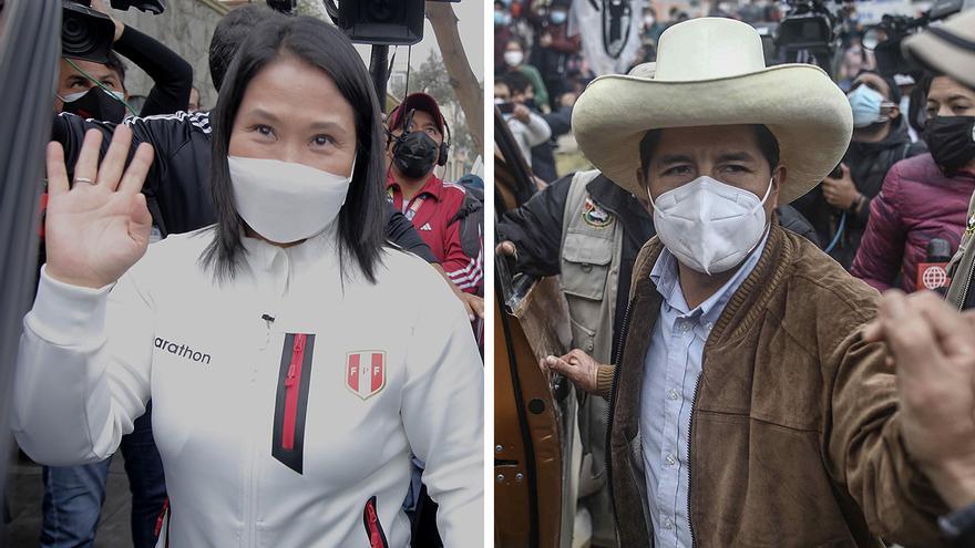 Un Perú dividido escoge entre la derecha de Keiko Fujimori y la izquierda de Pedro Castillo