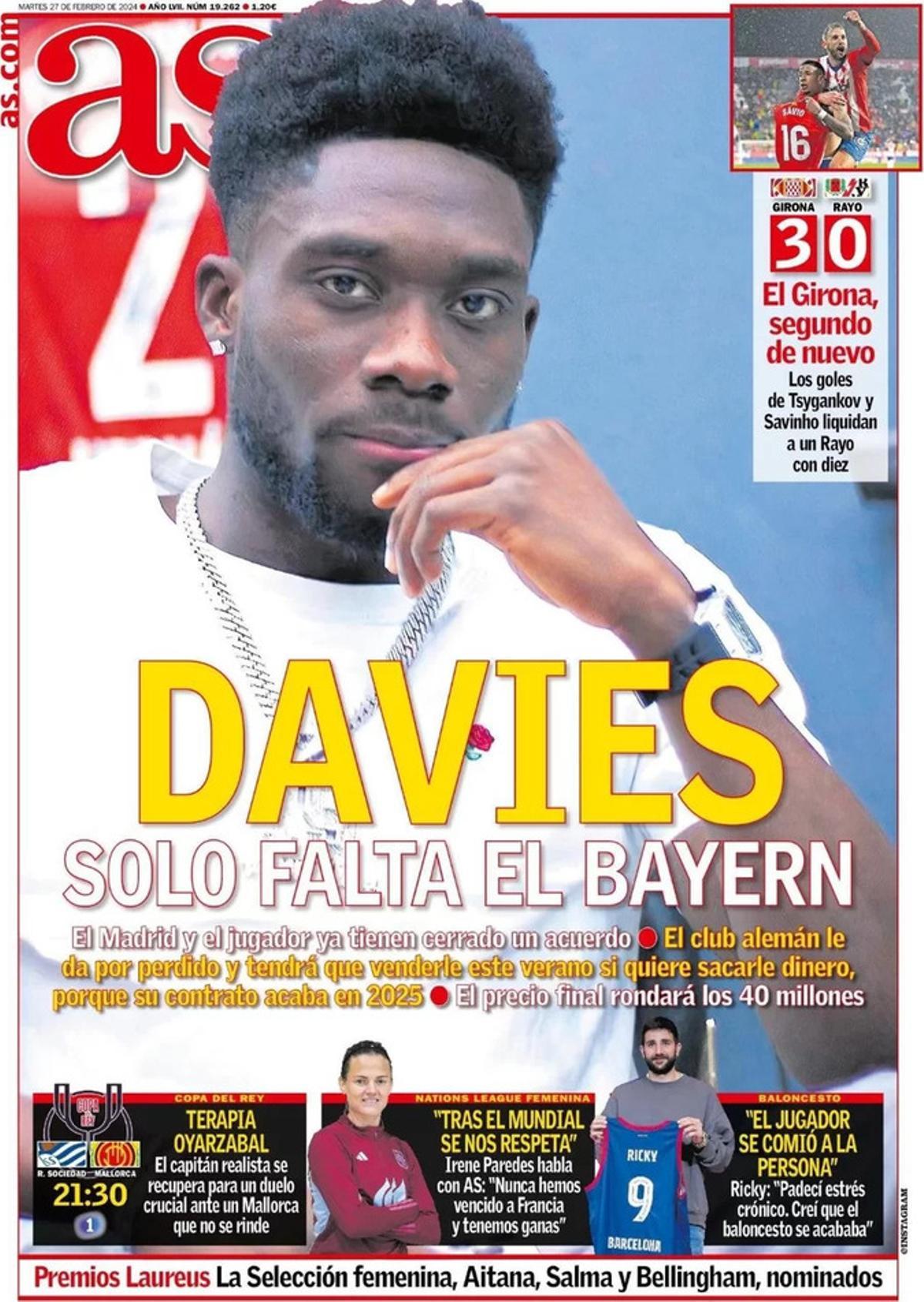 Las portadas de los periódicos deportivos de hoy, martes 27 de febrero Las portadas de los periódicos deportivos de hoy, martes 27 de febrero