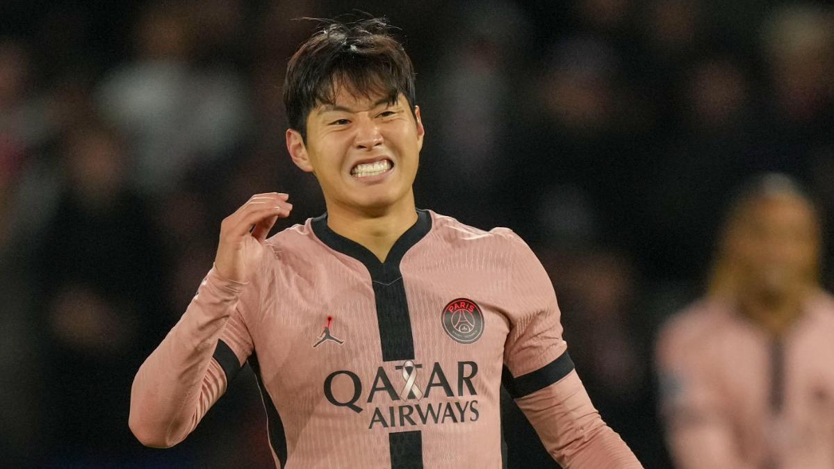 Kang-in Lee, durante el partido contra el Rennes (3-1)