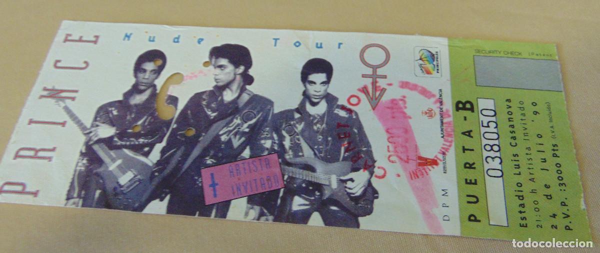 Entrada del concierto de Prince en Mestalla a la venta en internet.