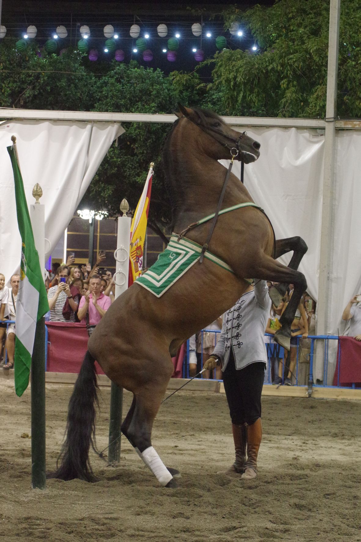 Exhibición ecuestre en el Real de la Feria de Málaga 2022