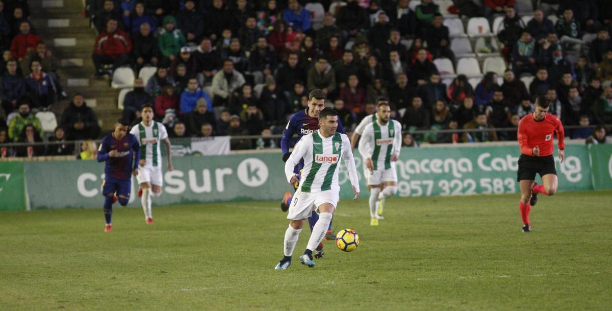 José Antonio Reyes, el día de su debut en el Córdoba CF frente al Barça B, en El Arcángel.