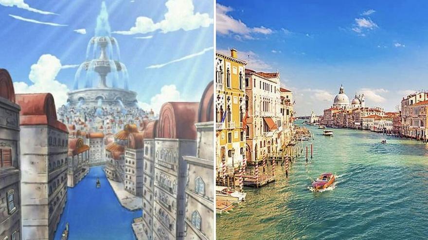Referencia de One Piece en Venecia
