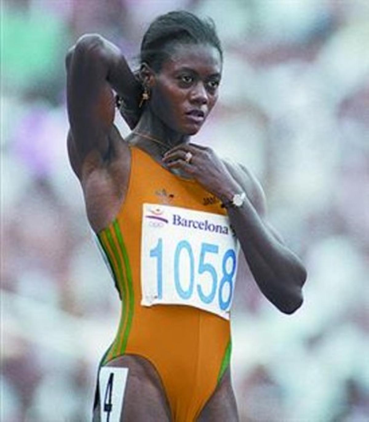 Present el 1992 8 Merlene Ottey, als Jocs de Barcelona. Present el 1992 8 Merlene Ottey, als Jocs de Barcelona.