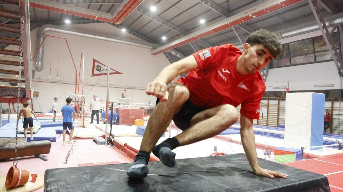 Marcos Suárez, en un entrenamiento en el Grupo.