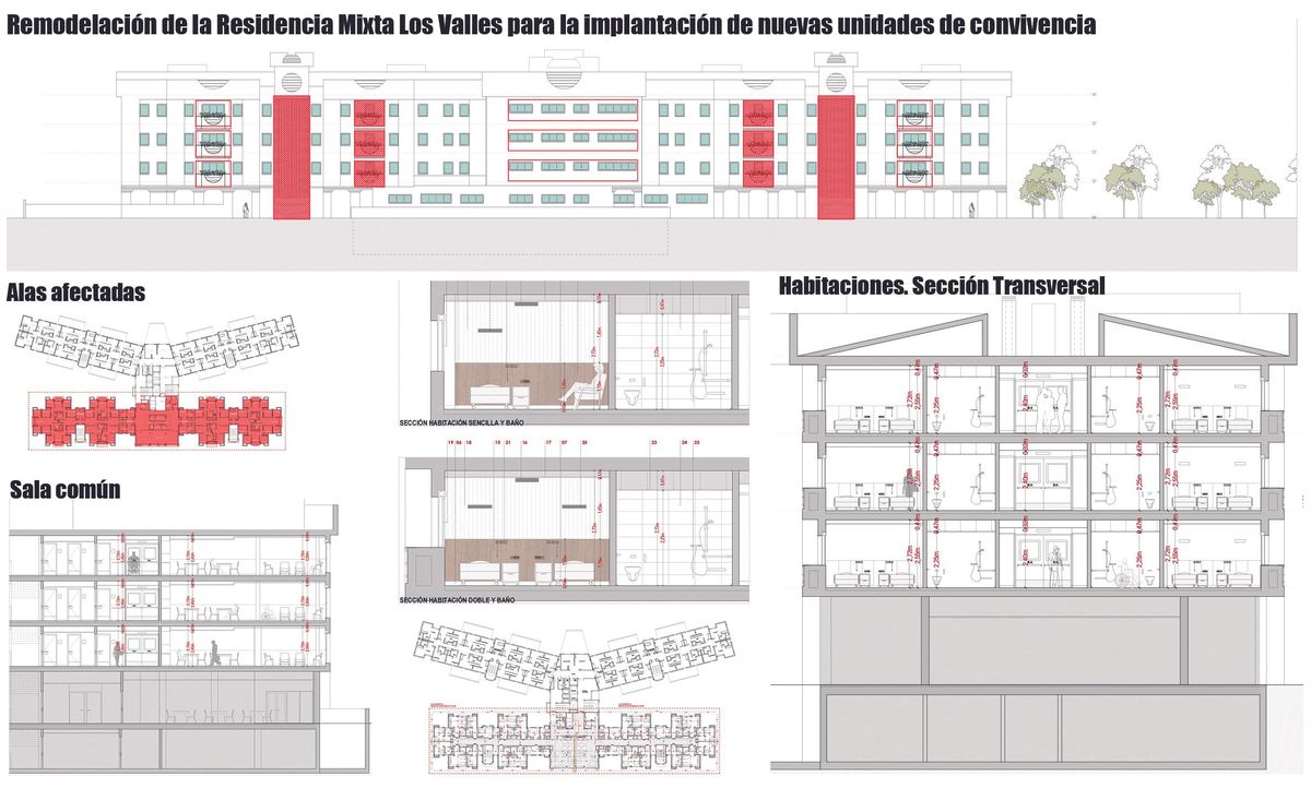 La remodelación afecta a dos las y tres plantas de la residencia mixta.