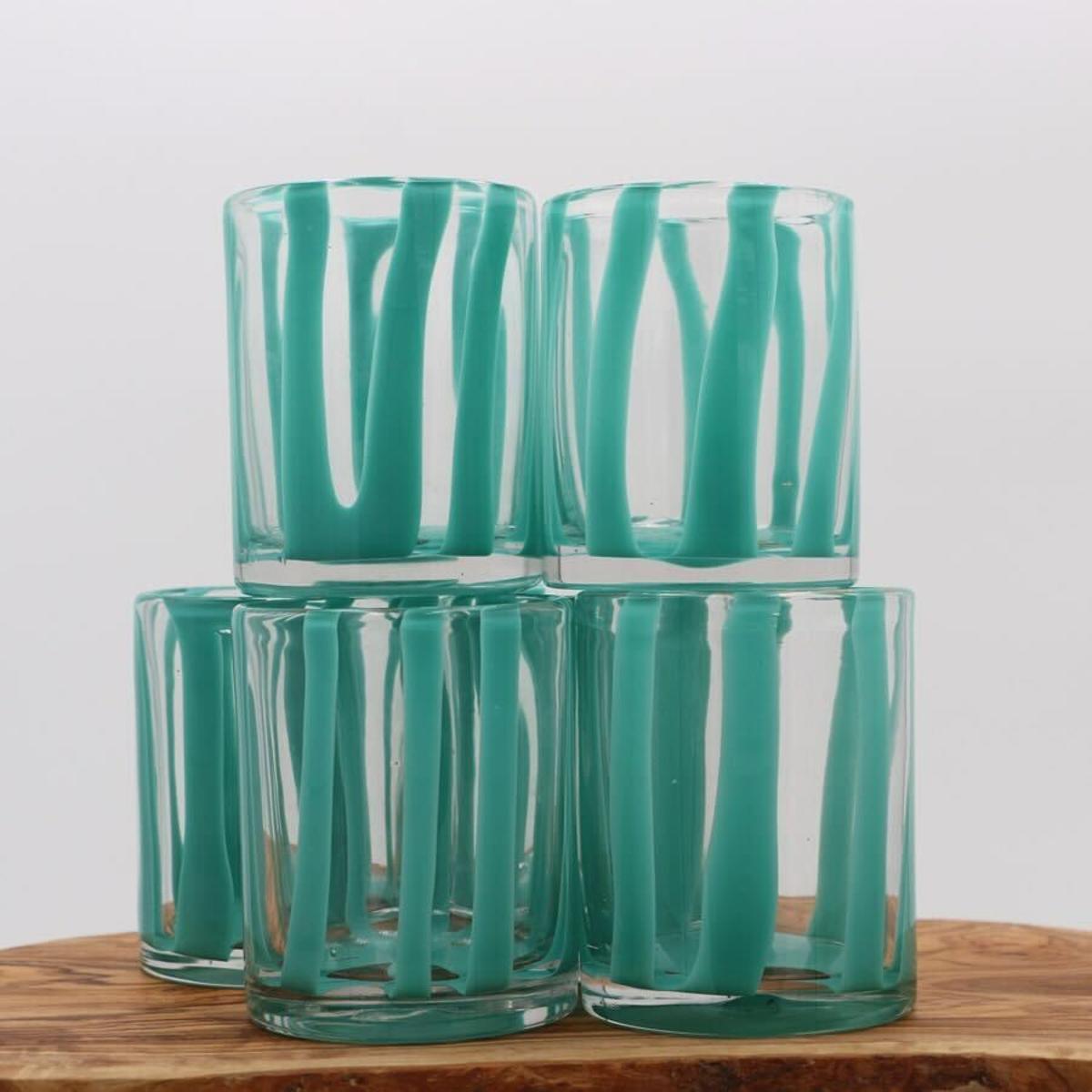 Set de vasos turquesas