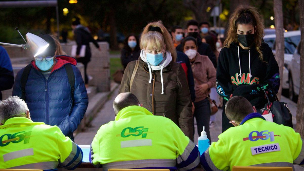 Colas registradas en el SUAP de San Andrés para hacerse un test covid.