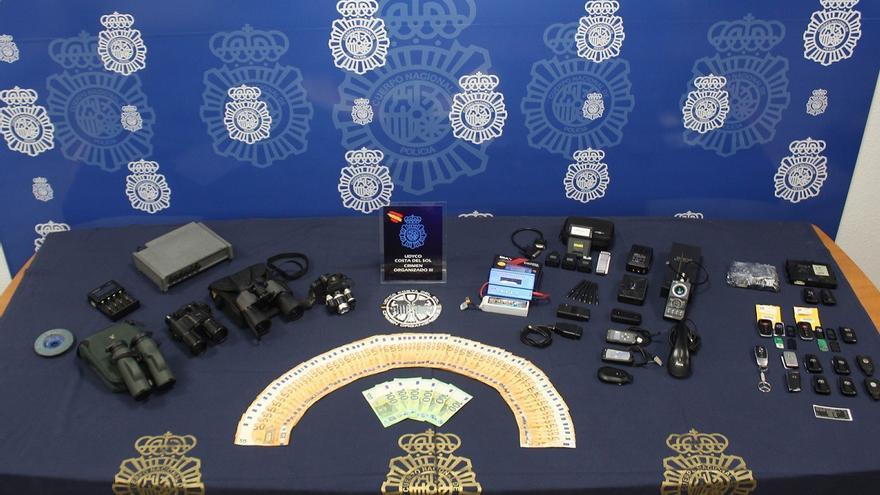 Material recuperado en la operación de la Policía Nacional.