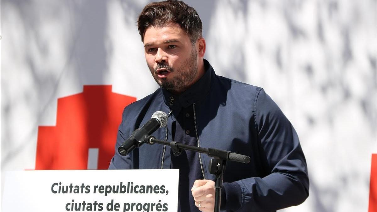 Gabriel Rufián, este sábado en Vilanova i la Geltrú.