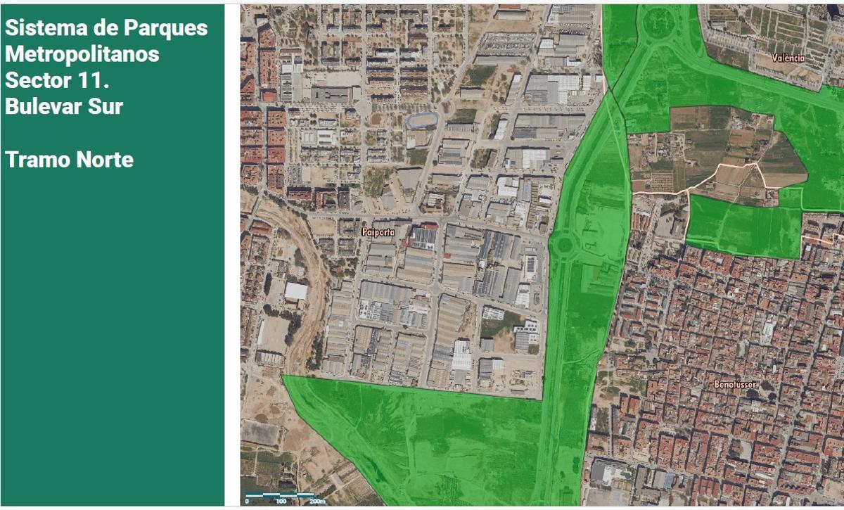 El mapa del sector 11 que afecta al Bulevar Sur.