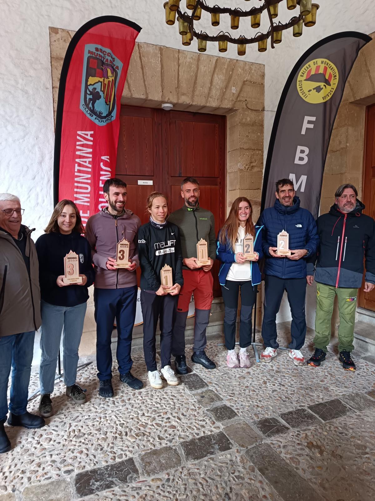 Podio masculino y femenino de la distancia larga de la CxM Serra Nord