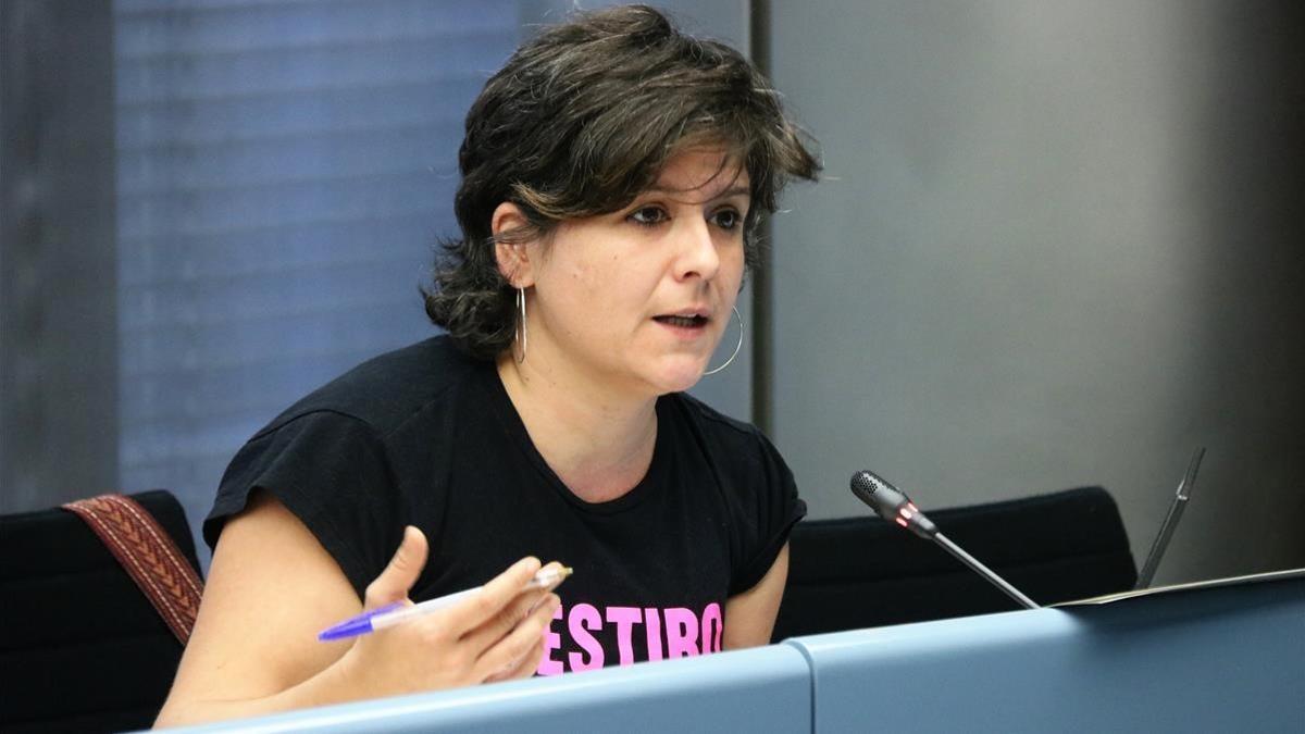 La concejal Gala Pin, durante la comisión de presidencia del Ayuntamiento de Barcelona, ayer.