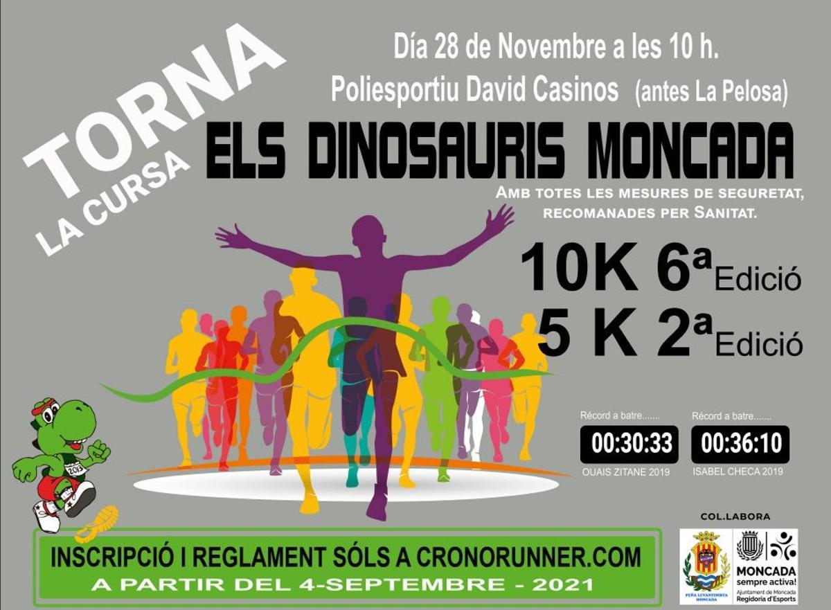 El 28 de noviembre se realizará una 10K Dinosauris con un recorrido urbano, que partirá desde el Polideportivo David Casinos.