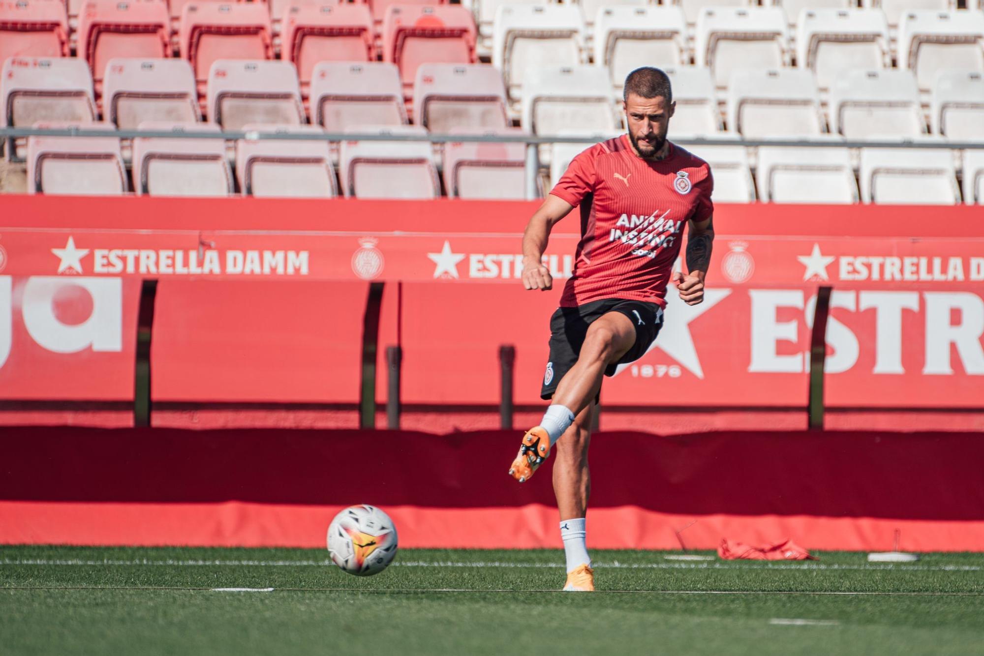 Juncà en un entrenamiento con el Girona