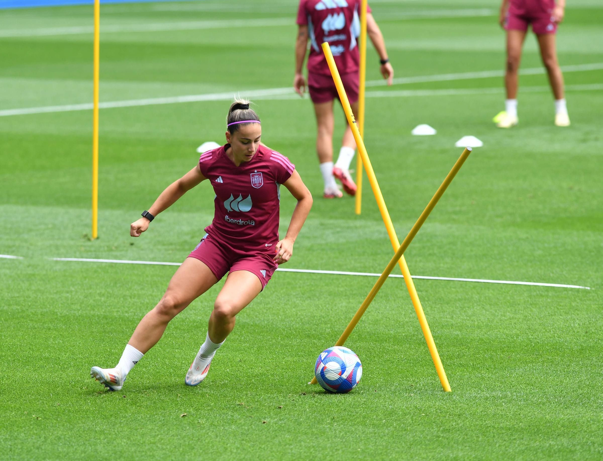 Entrenamiento de la selección femenina de fútbol en Riazor