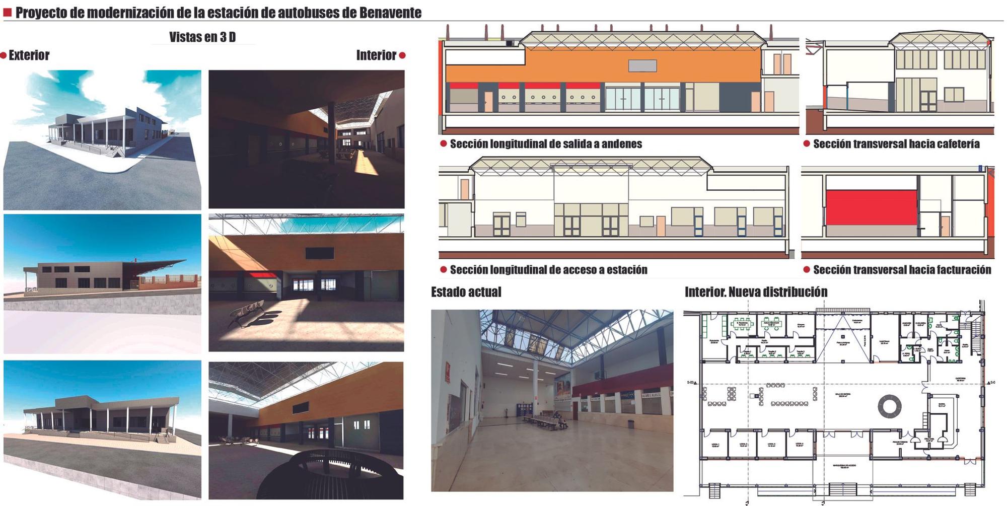 Así será la estación de autobuses reformada en Benavente.