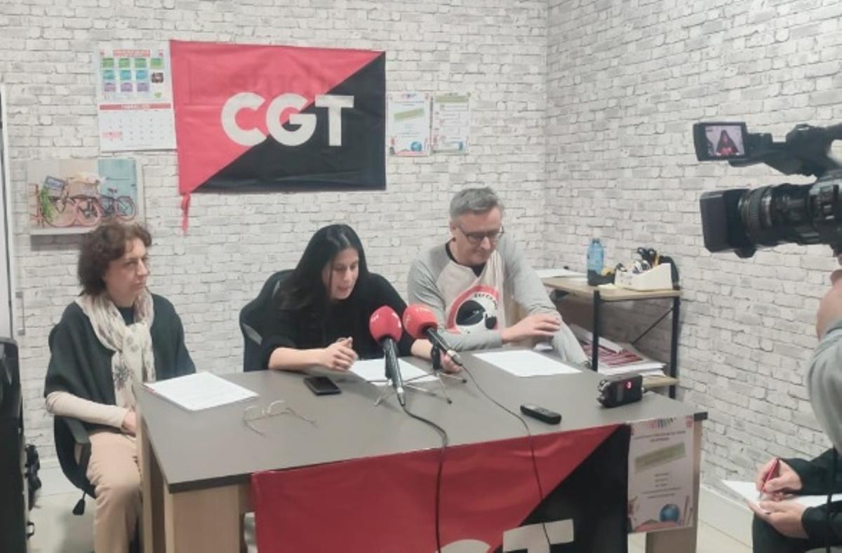 Rueda de prensa de CGT sobre educación.
