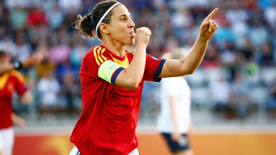 Vero Boquete celebra un gol con la selección femenina // Stefan Jerrevangs