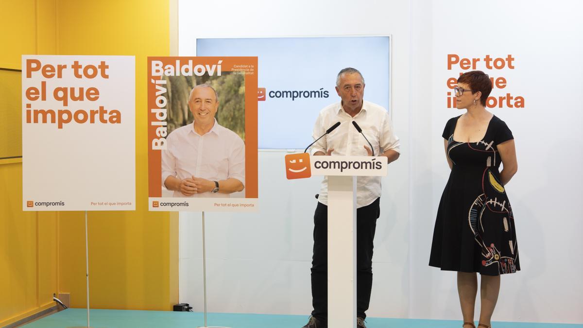 Joan Baldovía y Àgueda Micó, en una presentación del pasado mes de mayo.