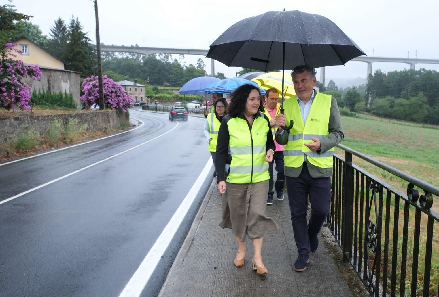 Belén do Campo e Ovidio Rodeiro, este martes supervisando as obras.
