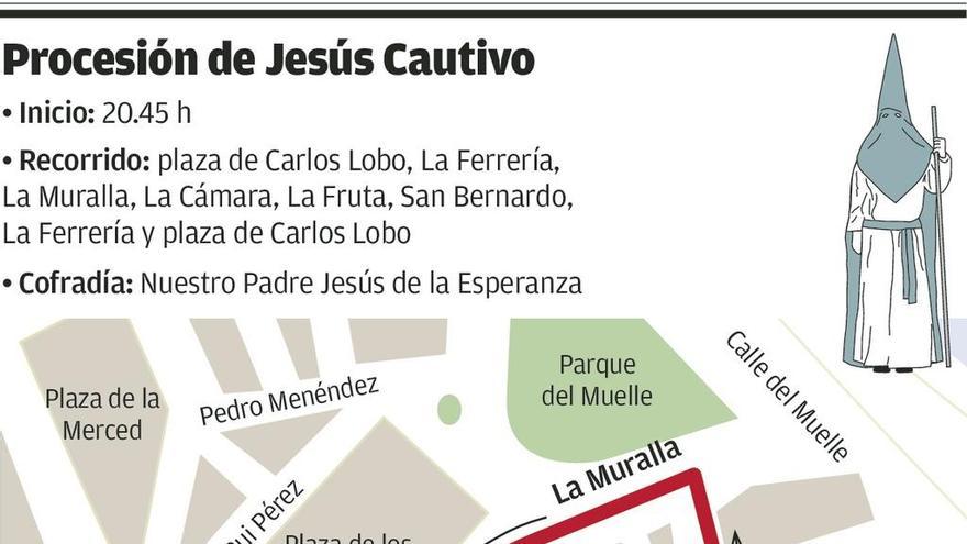 La imagen de Jesús Cautivo procesionará desde la iglesia de San Antonio