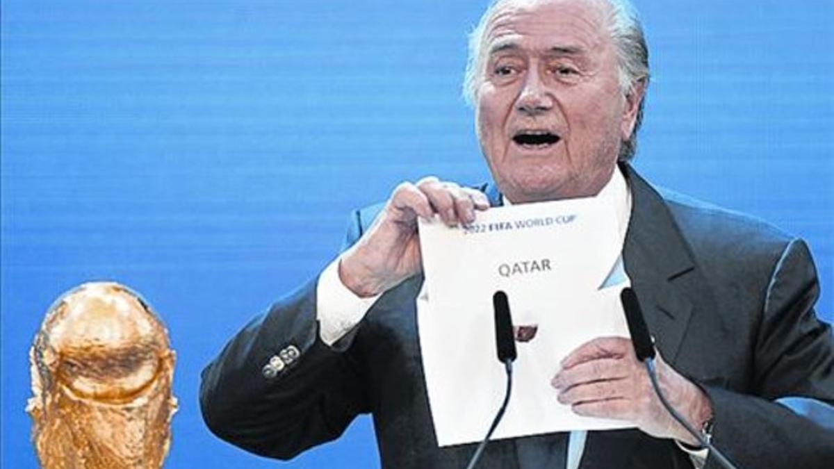 Blatter desvela el triunfo de Catar, en diciembre del 2010.