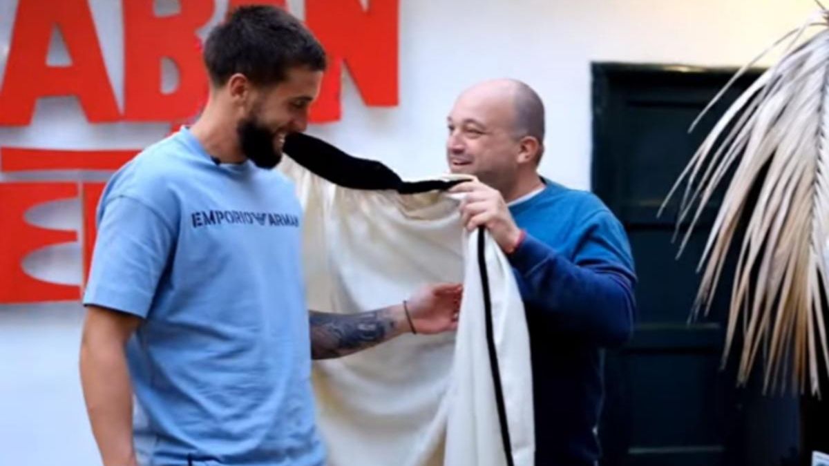 Sipcic, durante la grabación del video del CD Tenerife por el Día de Canarias.