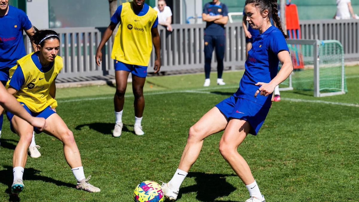 Aitana y Engen, en un rondo, la pasada semana.