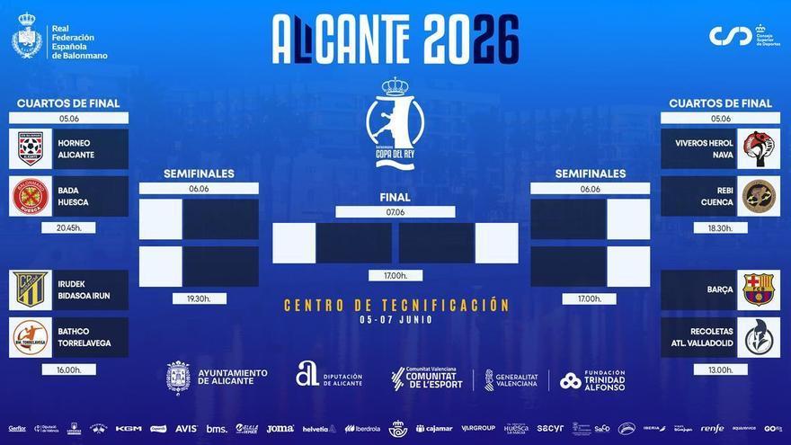 La fase final de la LI Copa de S. M. El Rey de Alicante ya tiene definidos los horarios