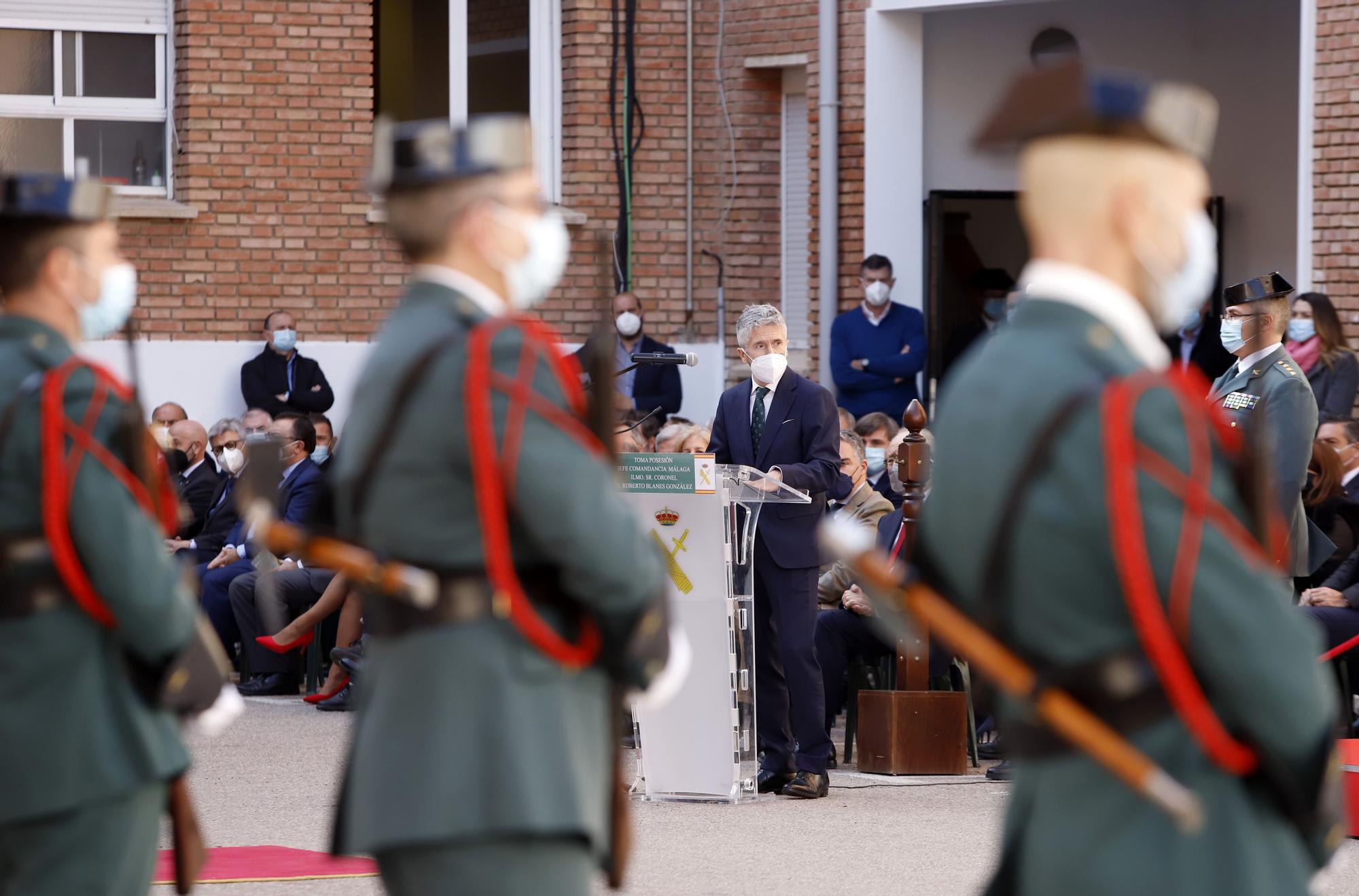 Toma de posesión del coronel Roberto Blanes de la Comandancia de la Guardia Civil de Málaga