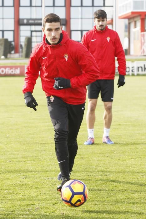 Entrenamiento del Sporting.