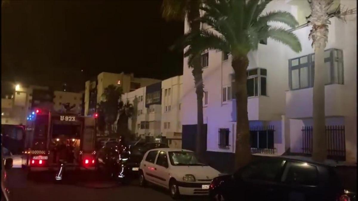 Sofocan una palmera en llamas en el barrio de San Cristóbal