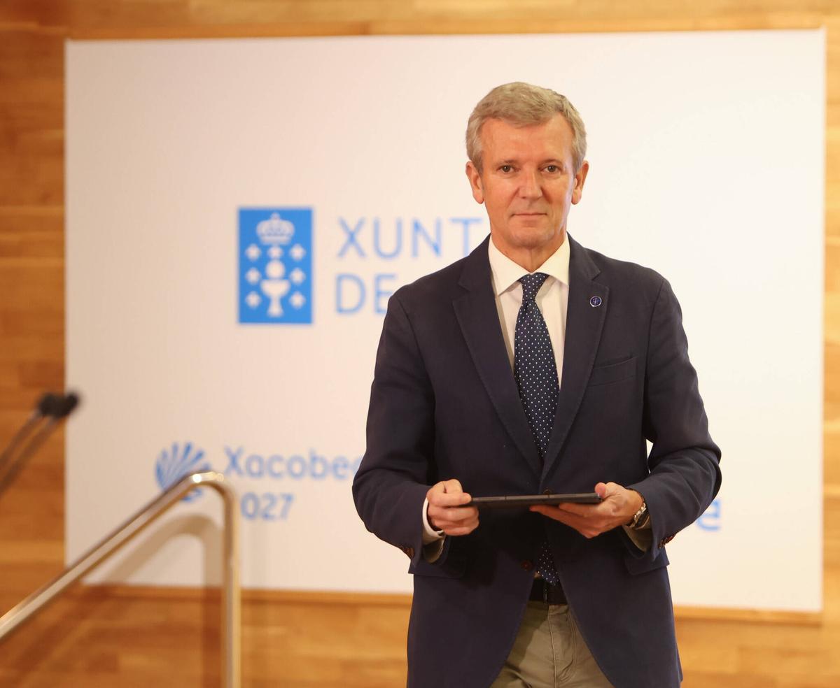 Alfonso Rueda, en su comparecencia tras el Consello