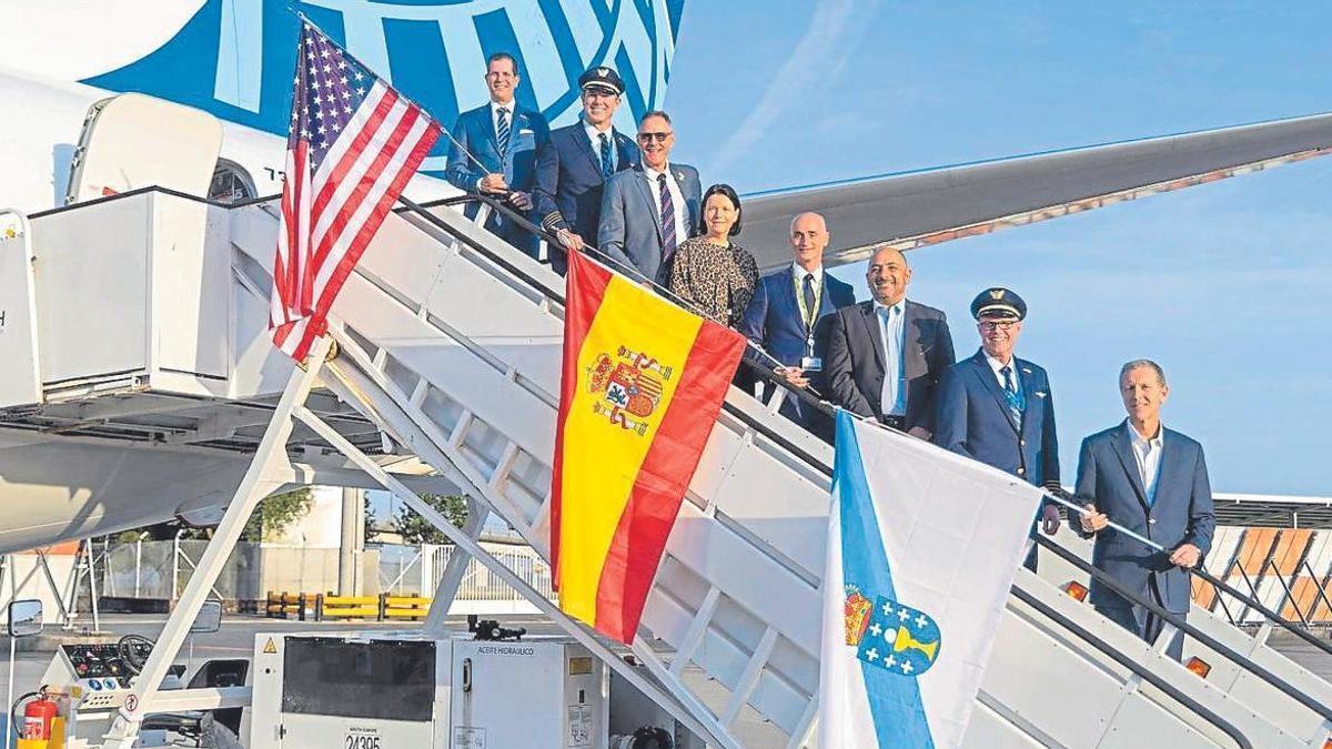 Acto de inauguración da ruta entre Santiago e Nova York, o pasado 28 de maio