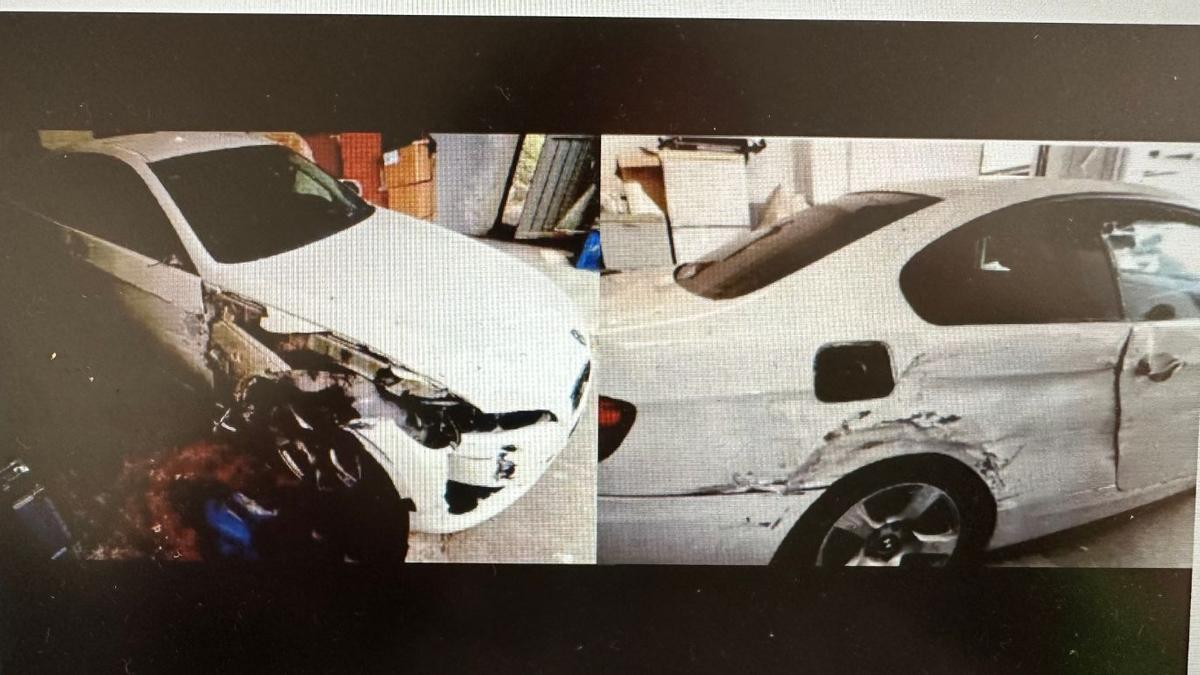 Así quedó el coche tras el atropello que causó la muerte de Adriana.