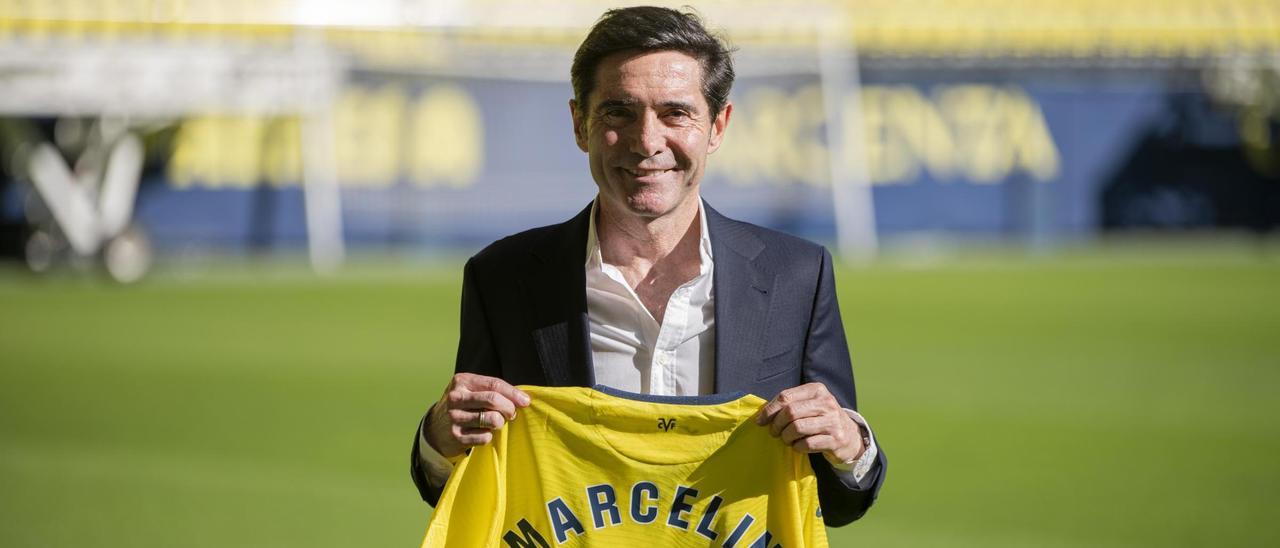 Marcelino en su presentación con el Villarreal CF
