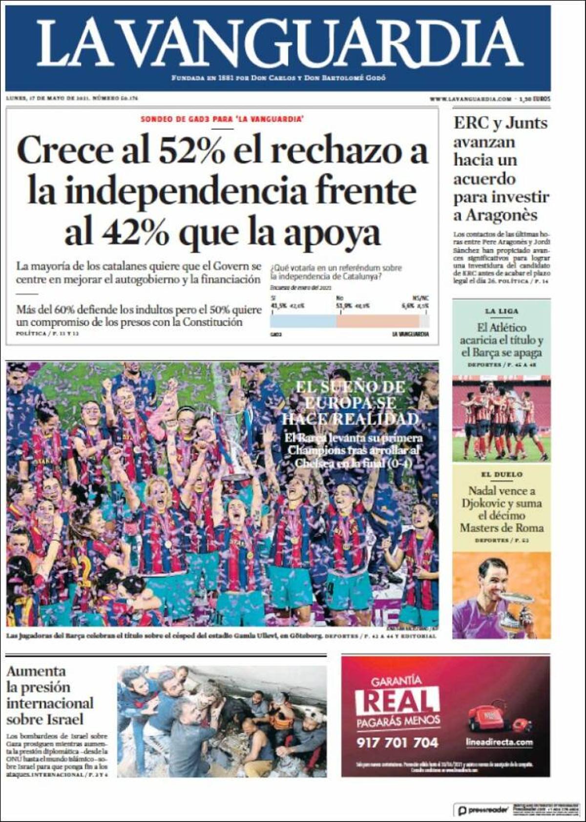 Portada La Vanguardia Portada La Vanguardia