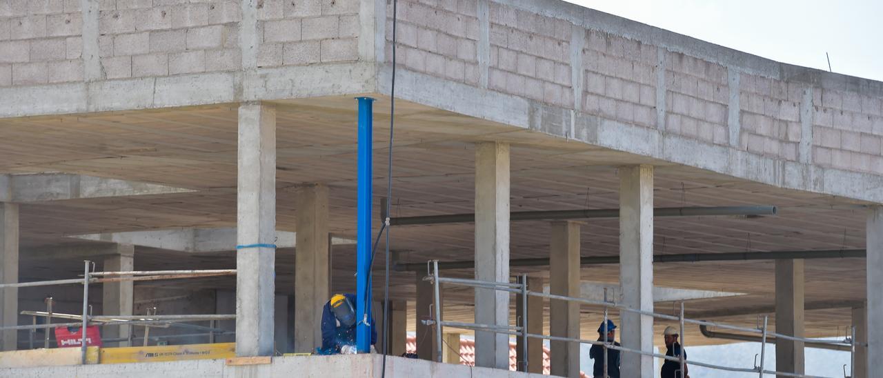 Obra de construcción de vivienda en Gáldar.