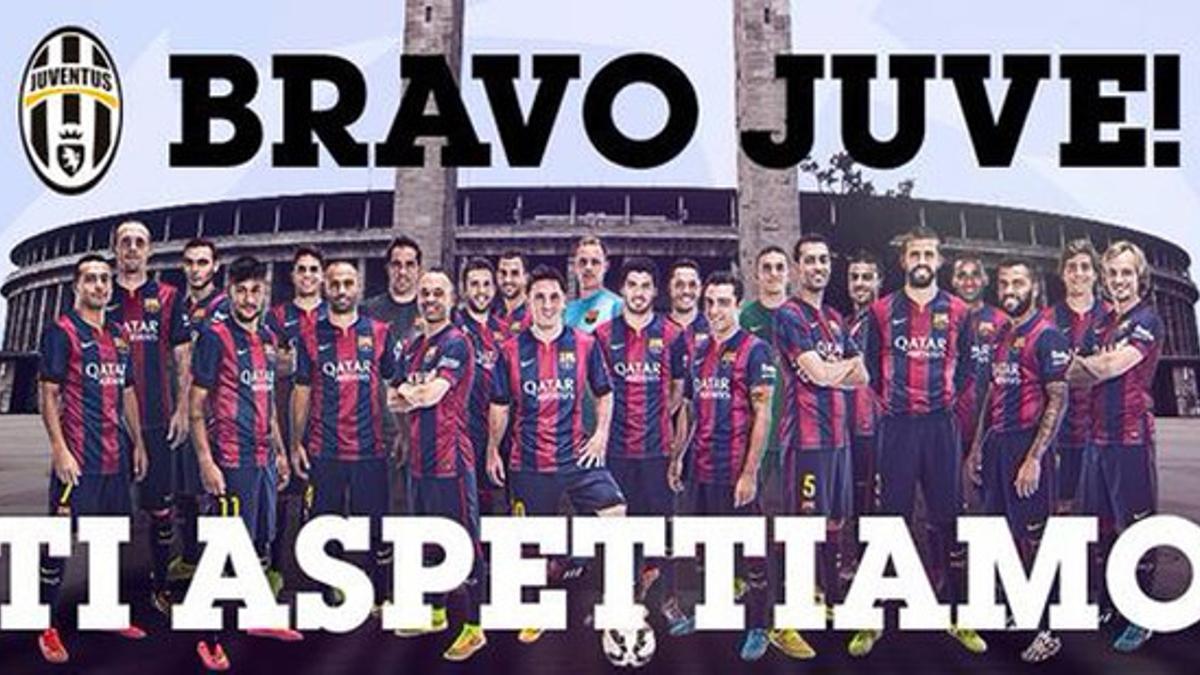 El FC Barcelona felicitó a la Juventus
