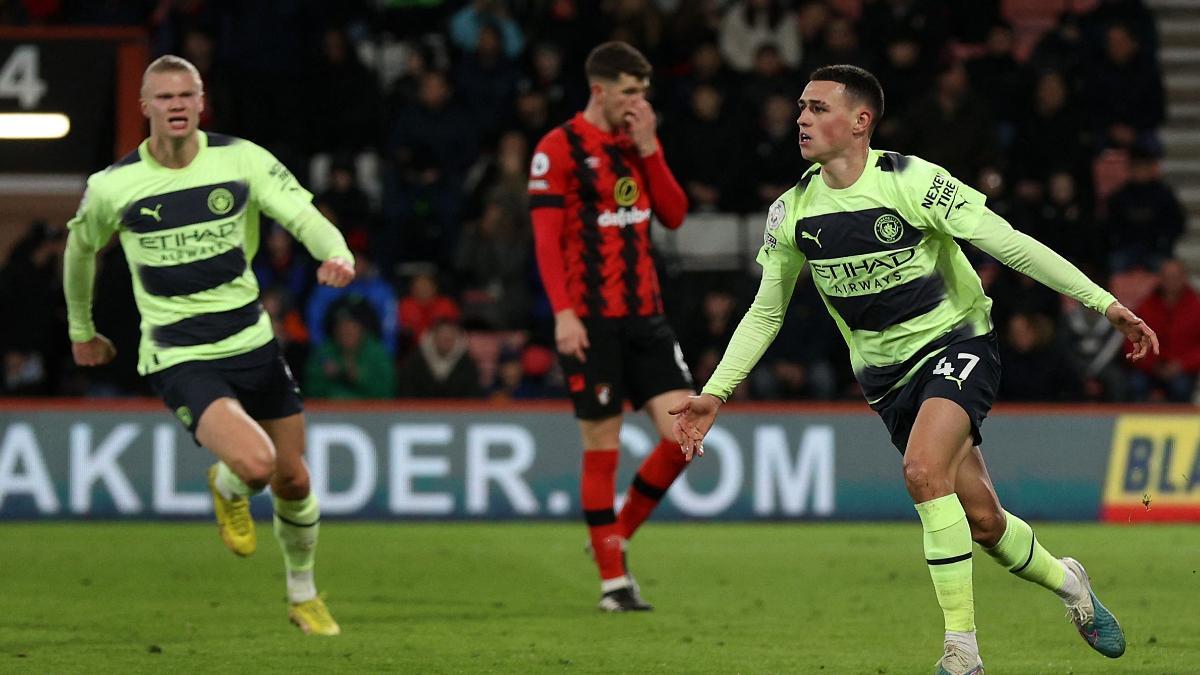 Phil Foden celebró el regreso a la titularidad con gol y asistencia ante el Bournemouth