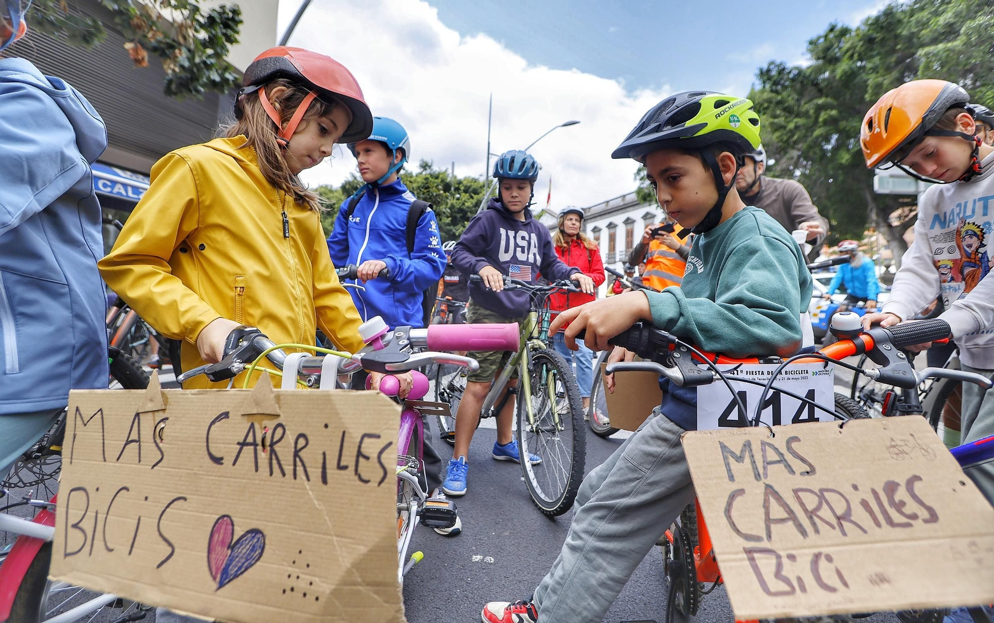 Manifestación a favor de los carriles bicis en Santa Cruz de Tenerife