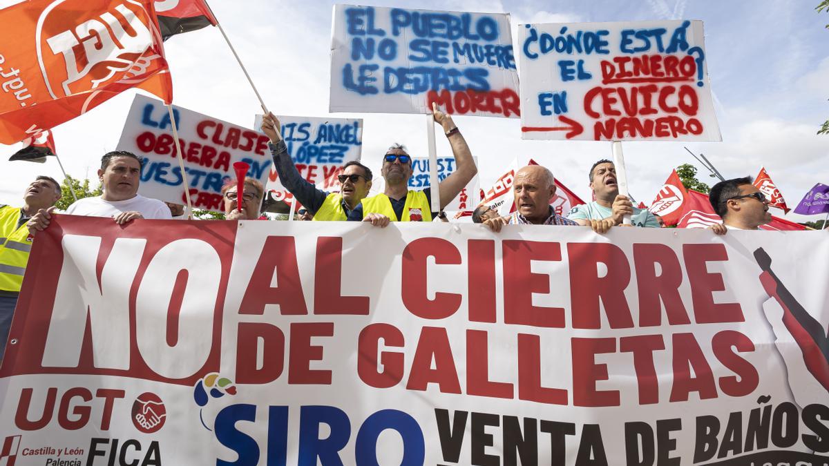 Una protesta de trabajadores de Siro.