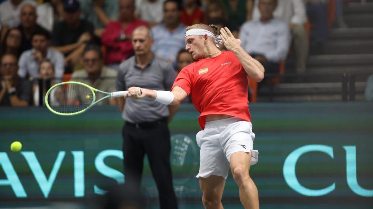 Alejandro Davidovich, en su partido contra Djokovic.